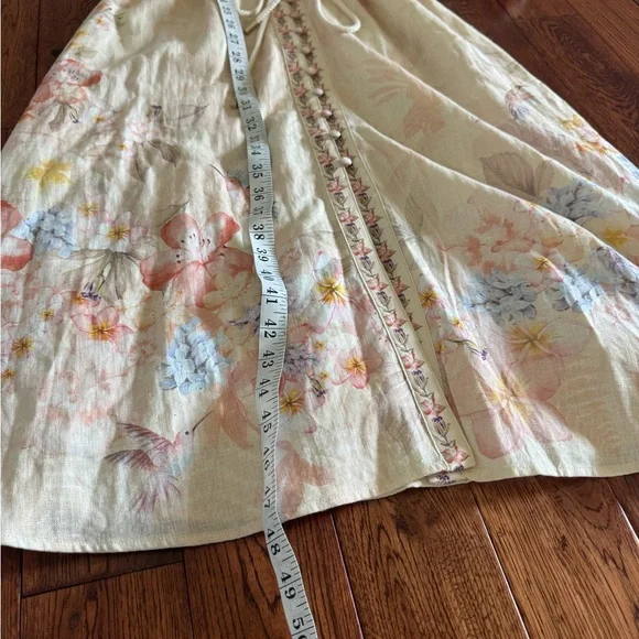 Calypso St. Barth Pale Blush Floral Embroidered Midi Dress M - Picture 12 of 12